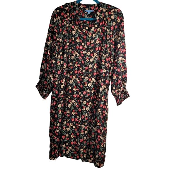 Draper James Womens Floral V-Neck Cuffed Long Sleeve Maxi Dress Size M - Picture 1 of 7